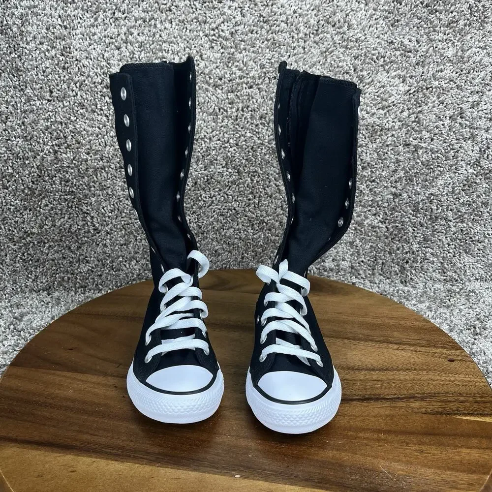New Converse Chuck Taylor All Star XX Hi Knee High Black Boots Youth Size 11 Kid